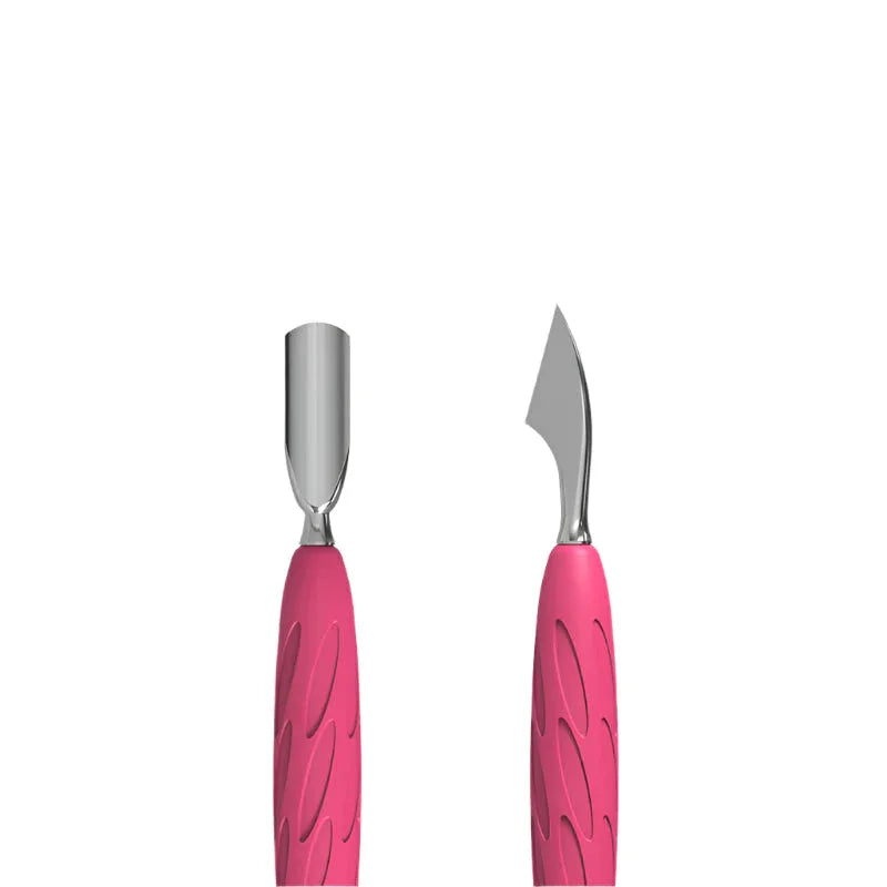 Stalleks Manicure pusher Gummy with silicone handle UNIQ 10 TYPE 3 (rounded narrow pusher and cleaner), יופילי