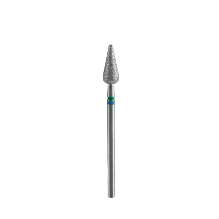 ראש יהלום DUO בצורת טיפה מחודדת, פס כחול-ירוק, סדרת EXPERT, קוטר 5 מ"מ / חלק עבודה 12 מ"מ