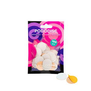Staleks פילות חד-פעמיות לדיסק Pododisc M 20 מ"מ גריט 100 לבן (50 יח')