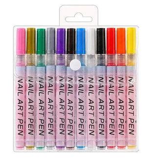 סט טושים אקריליים לציור וקישוט ציפורניים - 12 גוונים - יופילי