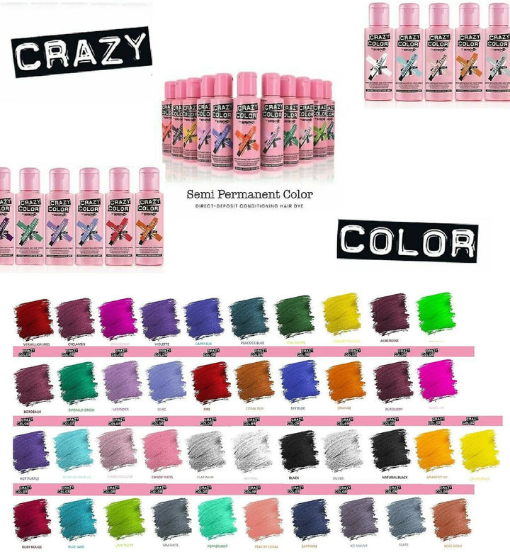 צבע זמני לשיער קרייזי קולורCrazy Color 100 מ"ל, יופילי