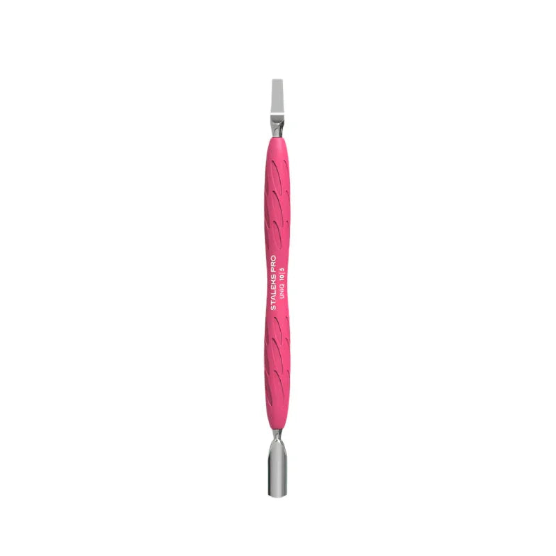 Staleks Manicure pusher Gummy with silicone handle UNIQ 10 TYPE 5 (rounded narrow pusher and straight blade), יופילי