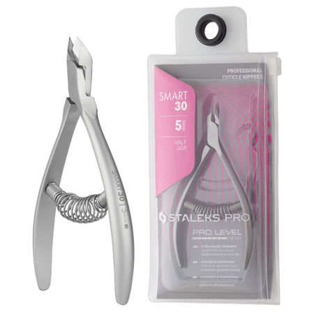 Staleks Smart Pro 30 5mm Spring Cuticle Nippers 1/2 Jaw
