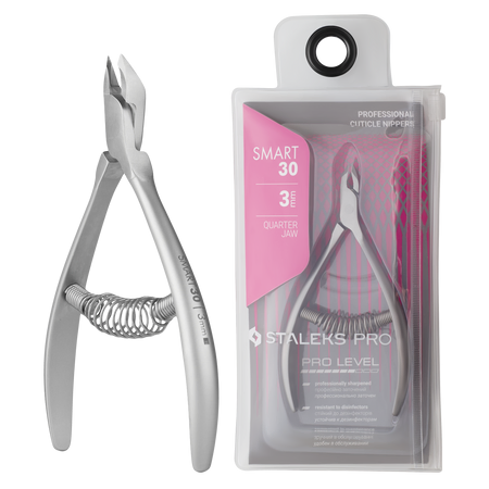 Staleks Smart Pro 30 3mm Spring Cuticle Nippers 1/4 Jaw
