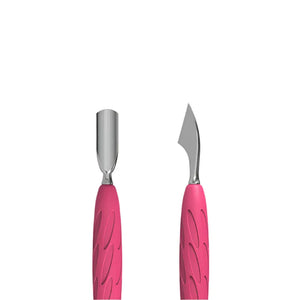 Stalleks Manicure pusher Gummy with silicone handle UNIQ 10 TYPE 3 (rounded narrow pusher and cleaner), יופילי