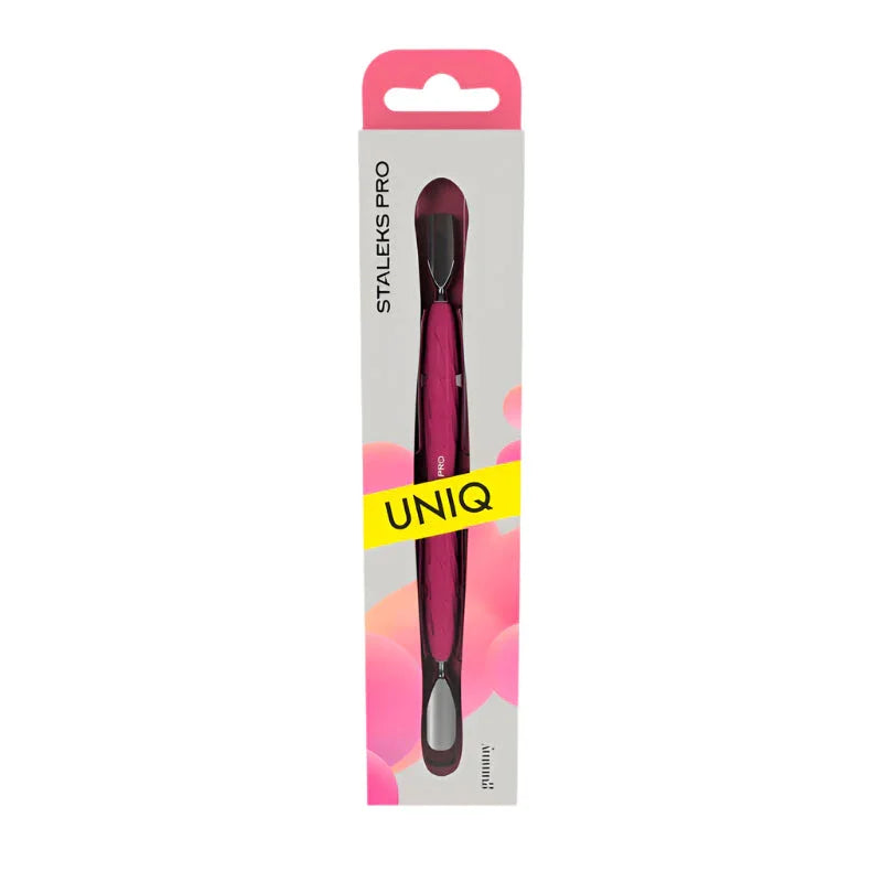 Staleks Manicure pusher Gummy with silicone handle UNIQ 10 TYPE 1 (rounded wide and rounded narrow pusher), יופילי