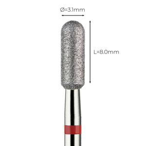 מקדח ראש שיוף יהלום "צילינדר מעוגל" אדום עדין 141/031- Vladmiva, יופילי