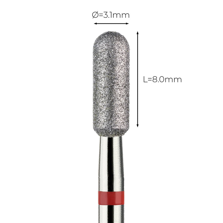 מקדח ראש שיוף יהלום "צילינדר מעוגל" אדום עדין 141/031- Vladmiva