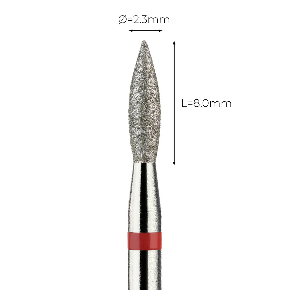 Fine Red "Flame" Diamond Grinding Head Drill Bit 243/023 - Vladmiva