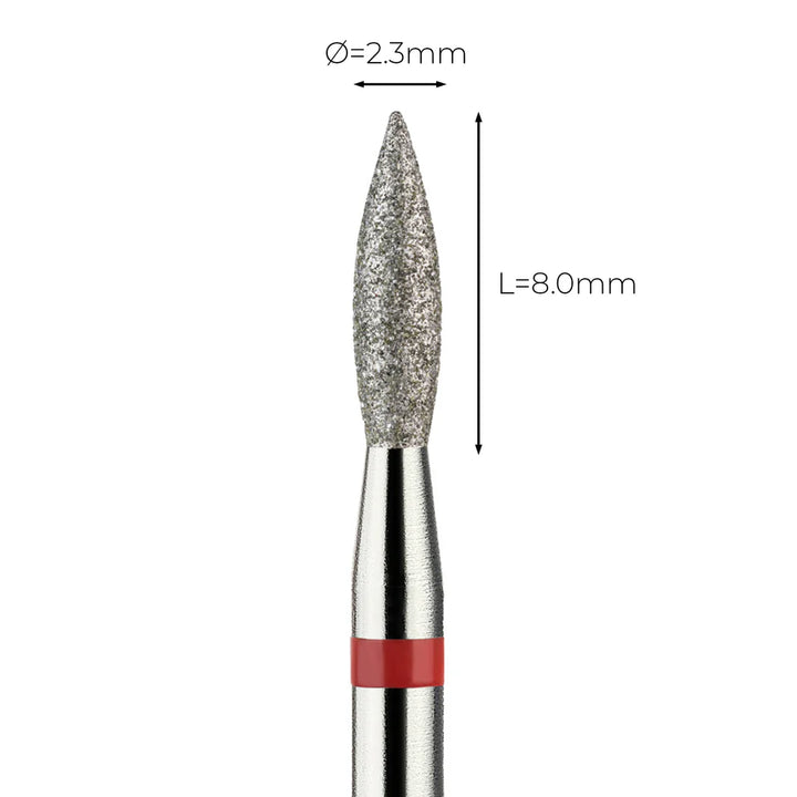 Fine Red "Flame" Diamond Grinding Head Drill Bit 243/023 - Vladmiva