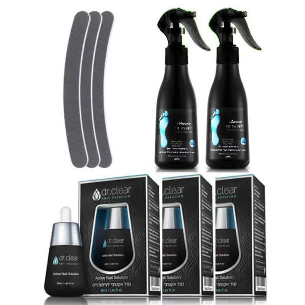 ד"ר קליר - טריפל סט לטיפול ושיקום הציפורן מנזקי פטרת למראה צלול ובריא DR.CLEAR, יופילי
