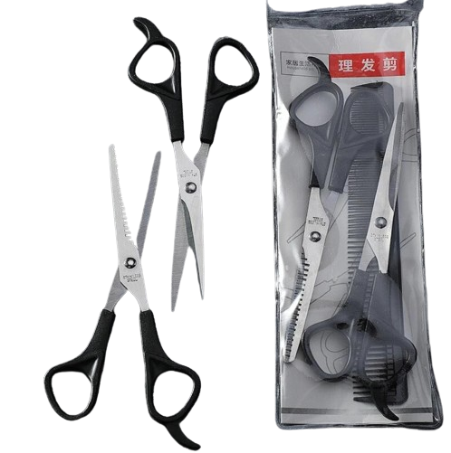 BarberPRO BP3436 Thinning and trimming scissors set with comb for home use 
