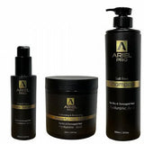 ערכה לשיקום השיער: שמפו,מסכה וסרום מבית ArielPRO - הסדרה השחורה, יופילי