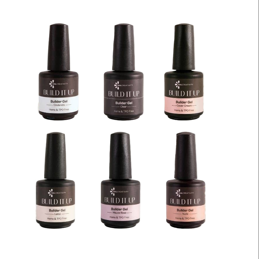 סדרת ג’ל בנייה 6 בקבוקים build it up nail creativity- Miss White