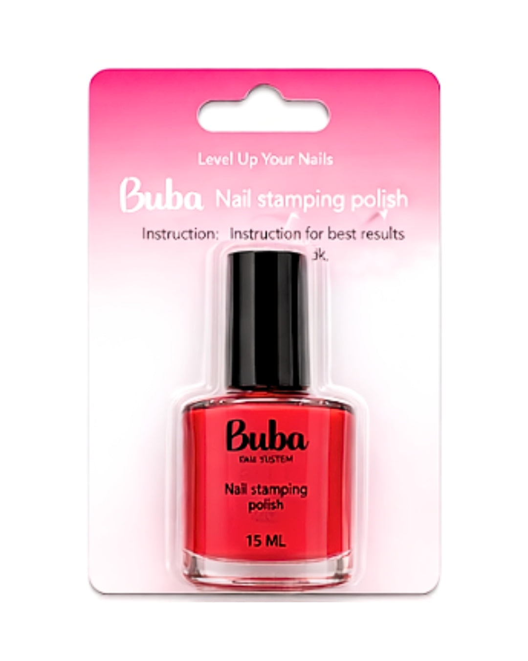 לק להטבעה לציפורניים Buba – אדום קלאסי 15 מ״ל