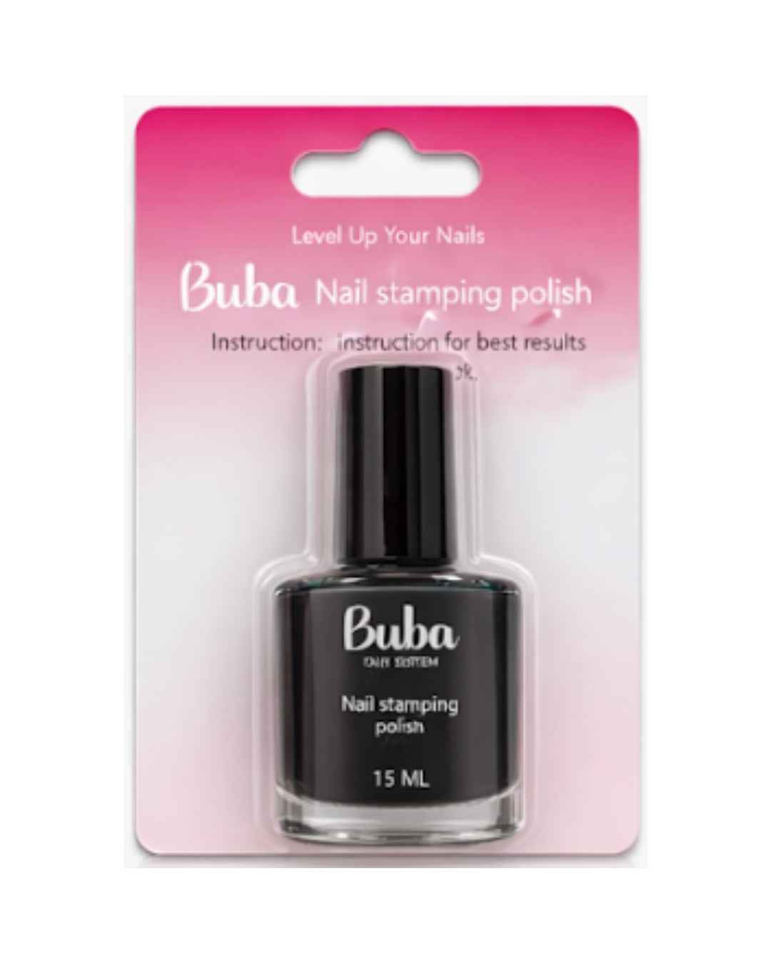 לק להטבעה לציפורניים Buba – שחור קלאסי 15 מ״ל