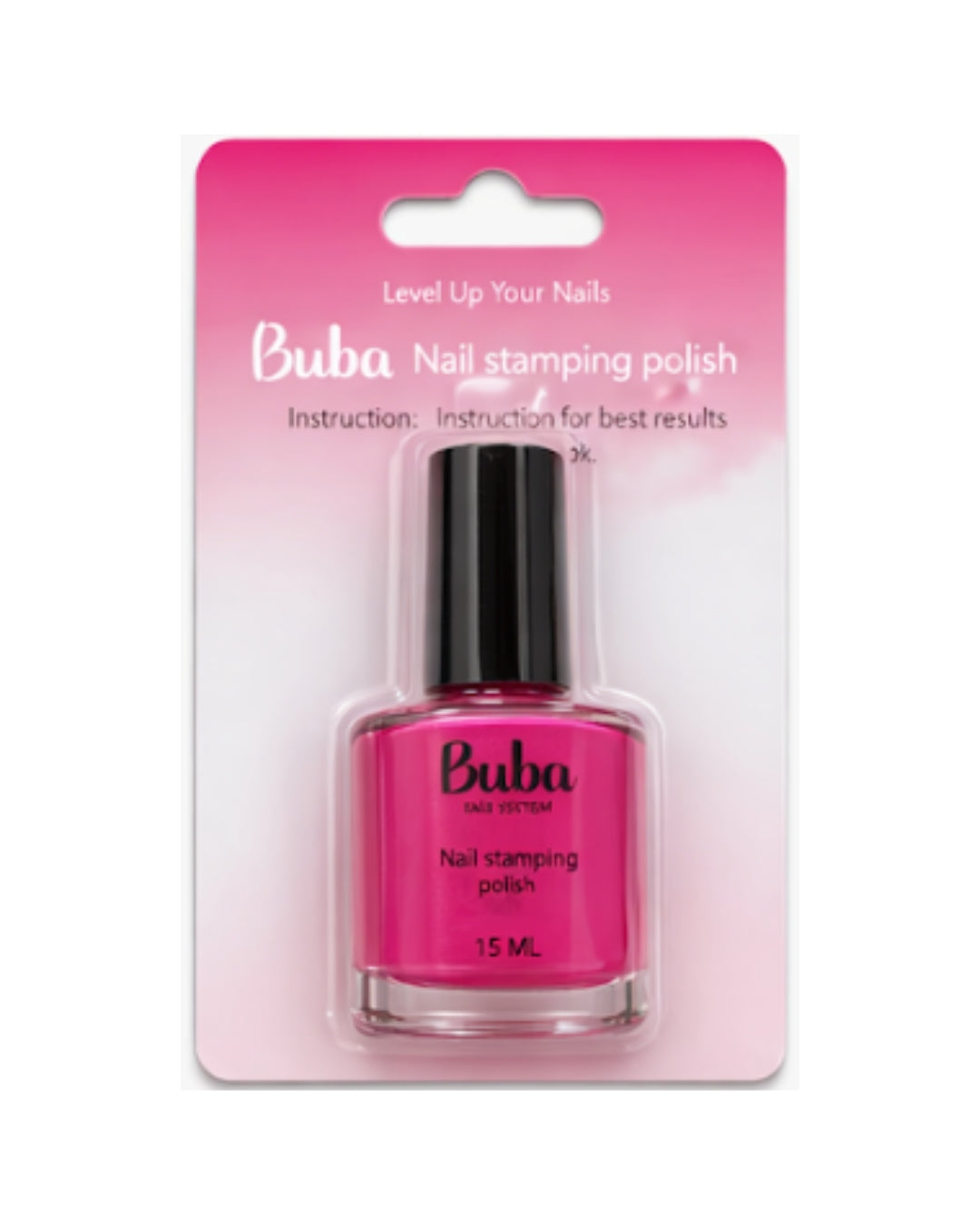 לק להטבעה לציפורניים Buba – ורוד פוקסיה 15 מ״ל