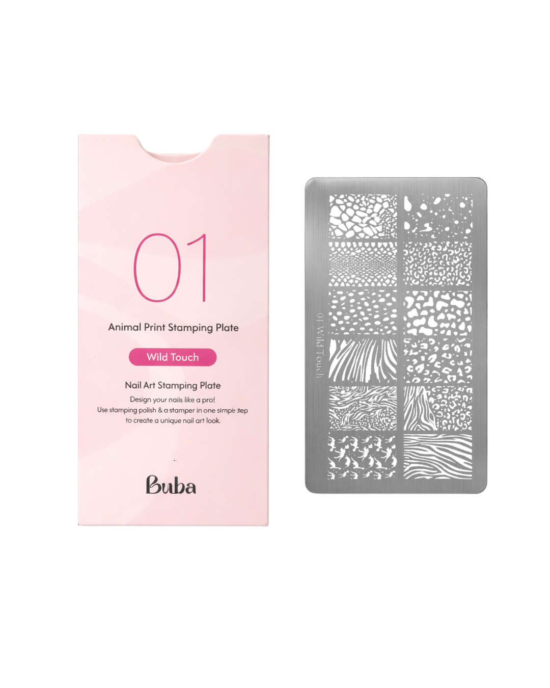 לוח הטבעה לציפורניים Buba 01 – דוגמאות Animal Print Wild Touch