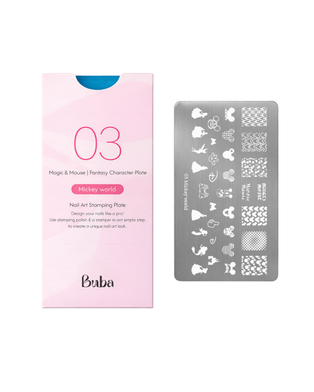 לוח הטבעה לציפורניים Buba 03 – דוגמאות Fantasy Character Plate