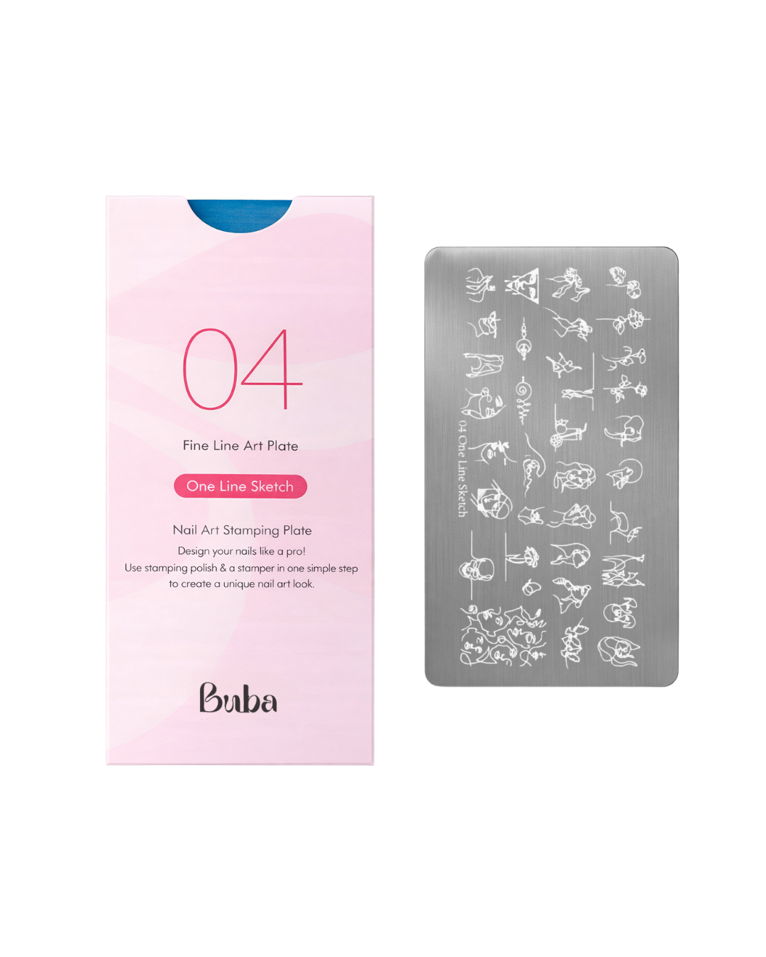 לוח הטבעה לציפורניים Buba 04 – דוגמאות Fine Line