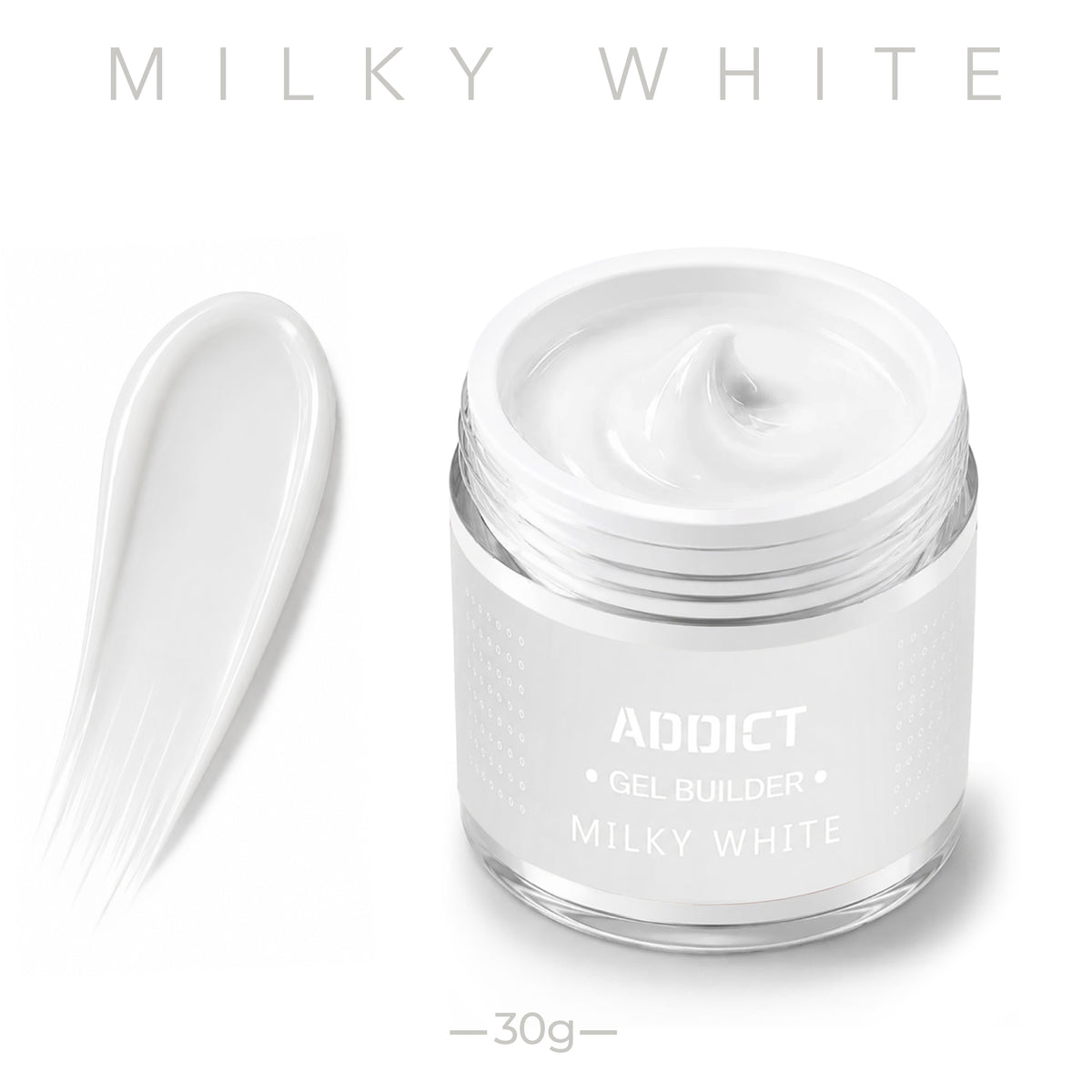 אדיקט ג'ל בניה 30 Milky White מ"ל - Addict