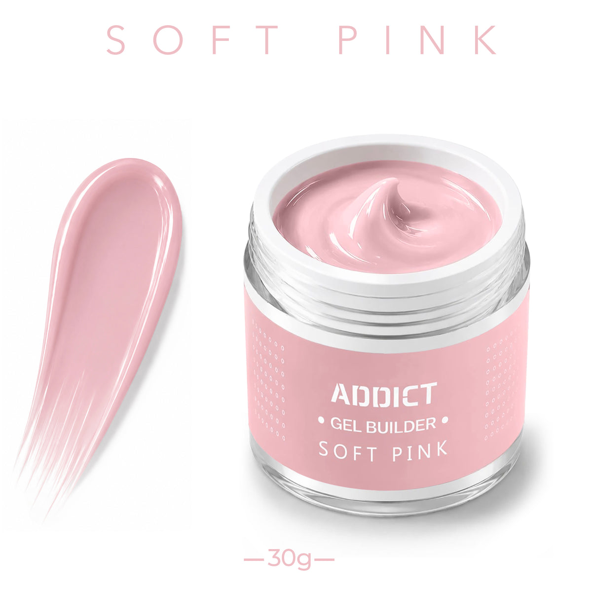 אדיקט ג'ל בניה 30 Soft Pink מ"ל - Addict