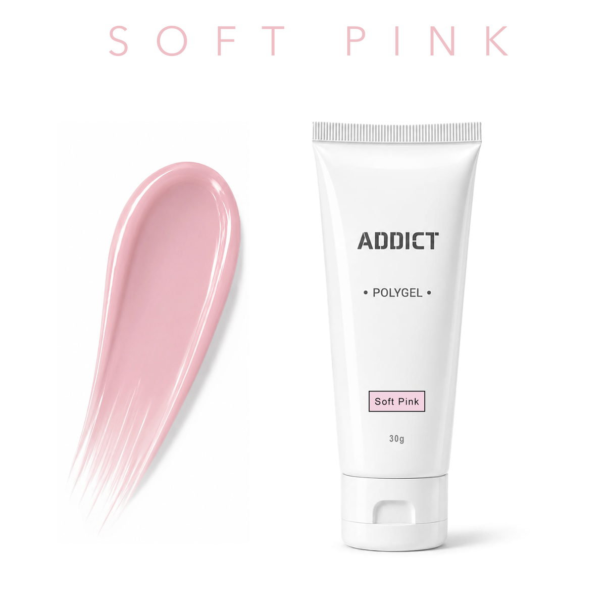 אדיקט פוליג'ל 30 גרם - Addict SOFT PINK