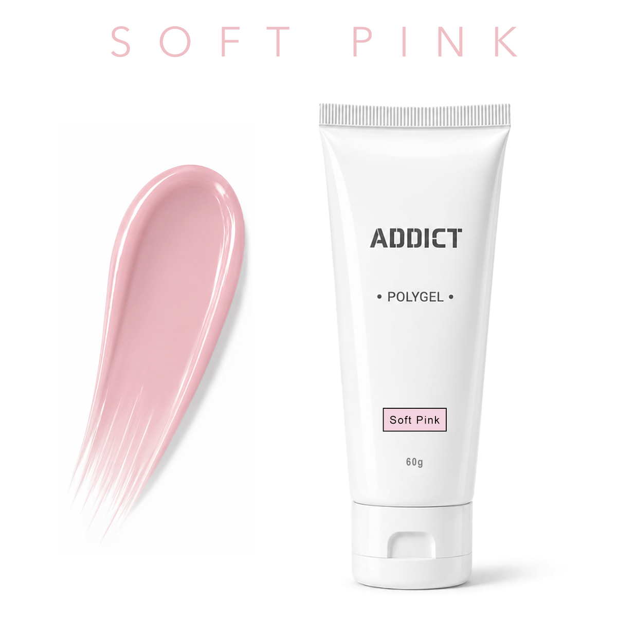 אדיקט פוליג'ל 60 גרם - Addict SOFT PINK