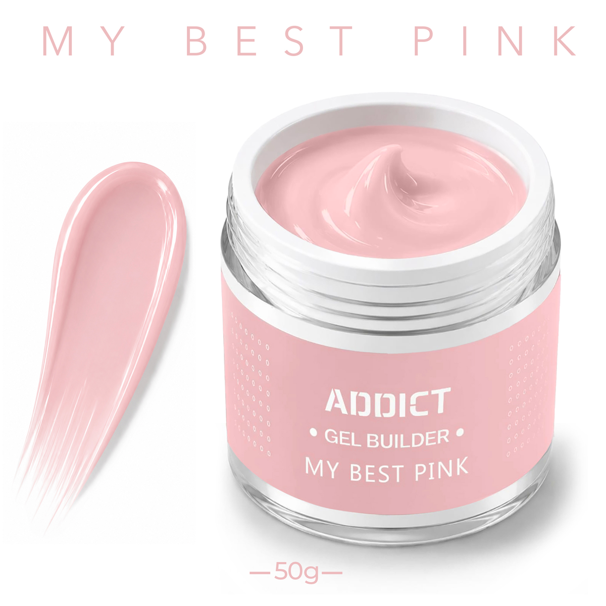 ג׳ל בנייה ADDICT My Best Pink 50 מ״ל