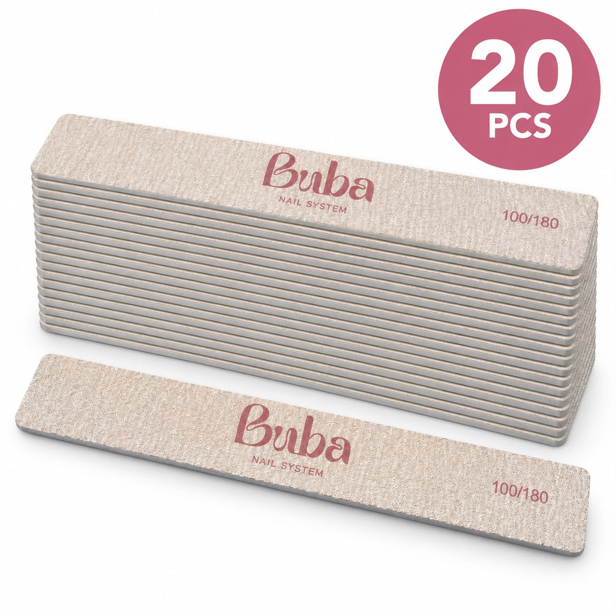 מארז 20 פצירות JUMBO מלבניות 100/180 Buba