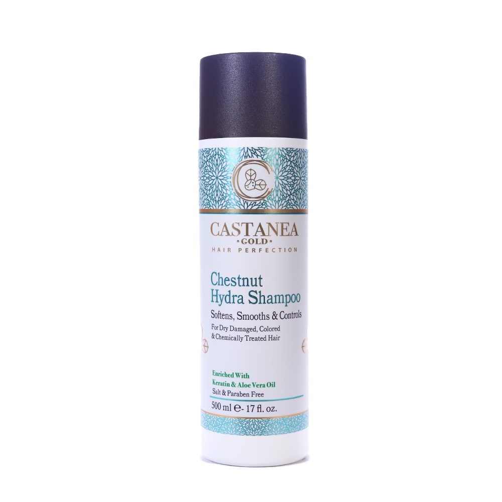 שמפו אלוורה וערמונים ללא מלחים Castanea Gold 500 מ״ל