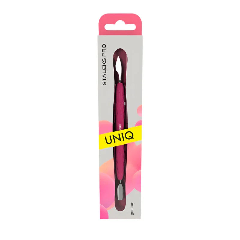 Stalleks Manicure pusher Gummy with silicone handle UNIQ 10 TYPE 3 (rounded narrow pusher and cleaner), יופילי