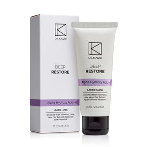 מסכת Alpha Lactic עם 8% חומצה לקטית Deep Restore ‏75 מ״ל | Dr Kadir – תמונת אריזת המוצר