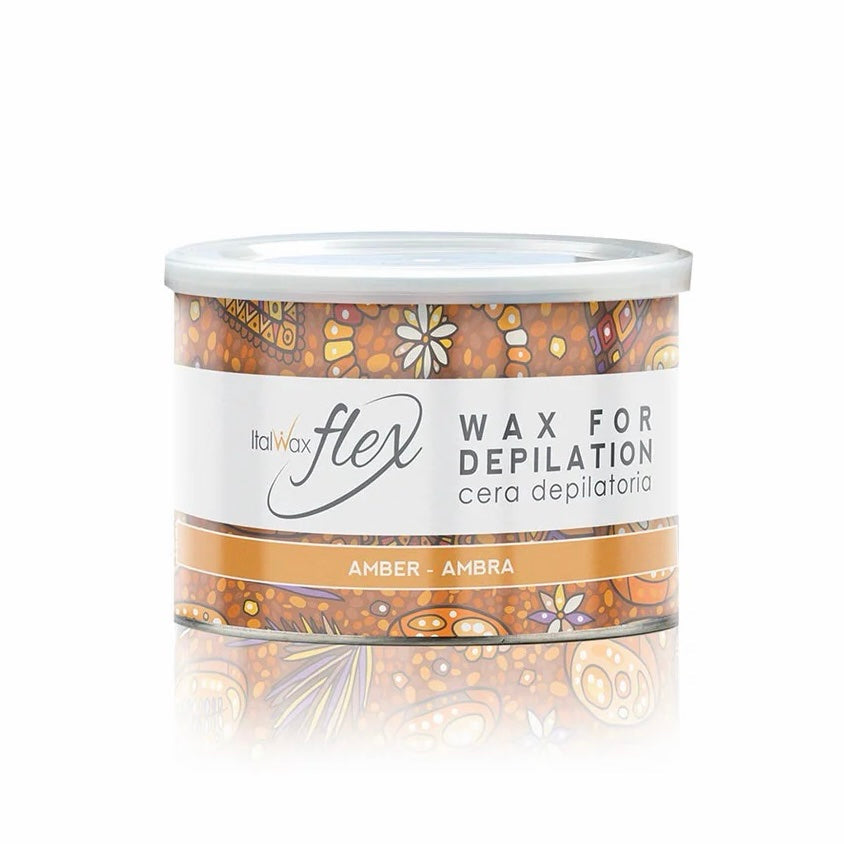 שעווה רכה Flex ענבר להסרת שיער 400 גרם של ItalWax – אריזת המוצר