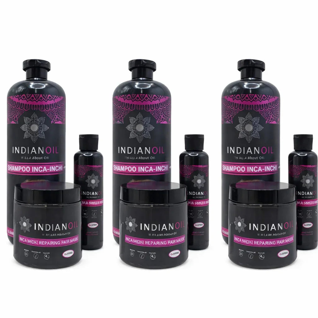 שמן הודי מארז מוצרי השיער המשקמים - מהדורה משפחתית 1000 מ"ל - 3 ערכות, יופילי