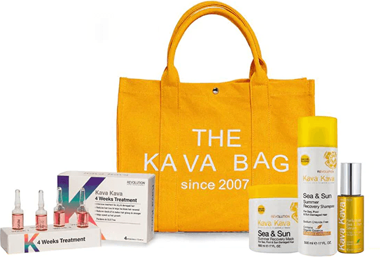 Желтая сумка Kava Kava, включая наращивание для ухода за волосами C&amp;Sun Kava Kava