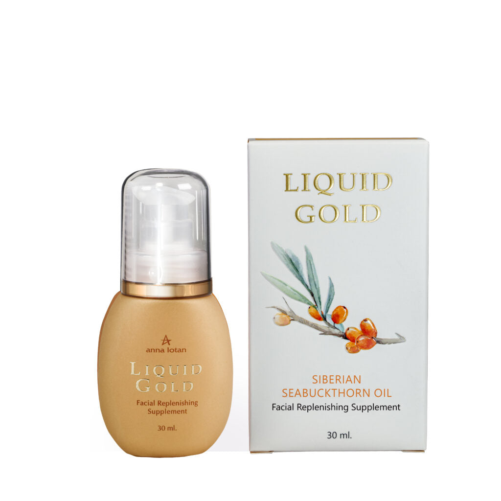 שמן פנים טיפות זהב Liquid Gold ‏30 מ״ל | Anna Lotan – תמונת אריזת המוצר