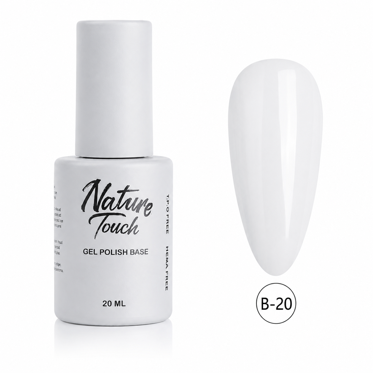 ראבר בייס צבעוני Nature Touch גוון B20 – 20 מ״ל | TPO FREE | HEMA FREE
