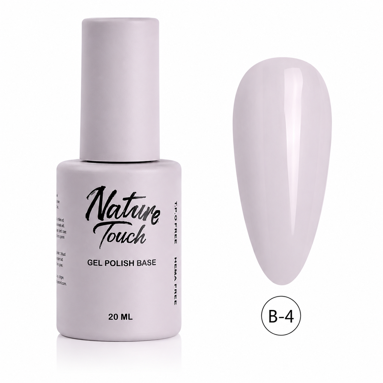 ראבר בייס צבעוני Nature Touch גוון B4 – 20 מ״ל | TPO FREE | HEMA FREE