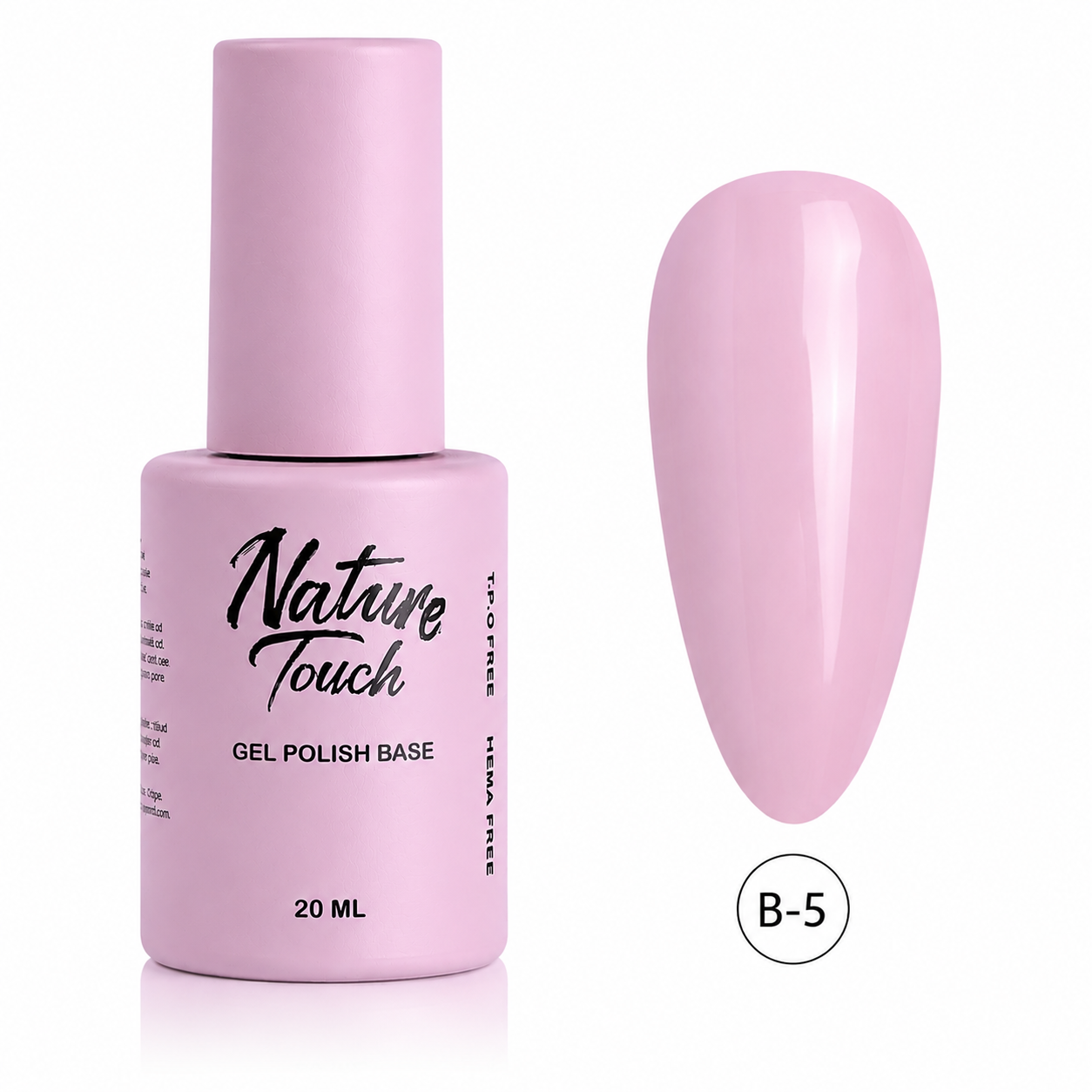 ראבר בייס צבעוני Nature Touch גוון B5 – 20 מ״ל | TPO FREE | HEMA FREE