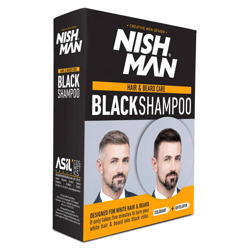 שמפו לצבע שחור חצי קבוע נישמן 200 מ"ל Nishman