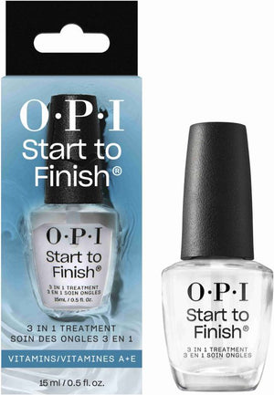 O.P.I Start to Finish טיפול 3-ב-1 לציפורניים 15מ"ל – בסיס, עליון וחיזוק