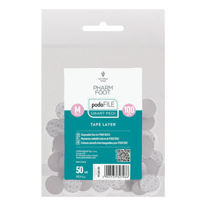 Pharm Foot PODO FILE TAPE LAYER | שוחקים חד-פעמיים על סרט לדיסק פדיקור - REFILL 50 יח' | חספוס 100/180/240
