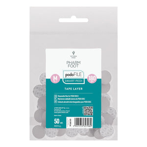 Pharm Foot PODO FILE TAPE LAYER | שוחקים חד-פעמיים על סרט לדיסק פדיקור - REFILL 50 יח' | חספוס 100/180/240