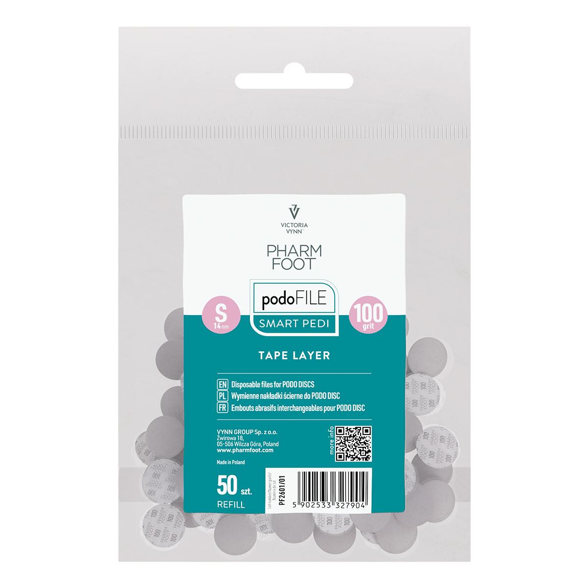 Pharm Foot PODO FILE TAPE LAYER | שוחקים חד-פעמיים על סרט לדיסק פדיקור - REFILL 50 יח' | חספוס 100/180/240