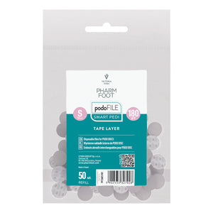 Pharm Foot PODO FILE TAPE LAYER | שוחקים חד-פעמיים על סרט לדיסק פדיקור - REFILL 50 יח' | חספוס 100/180/240