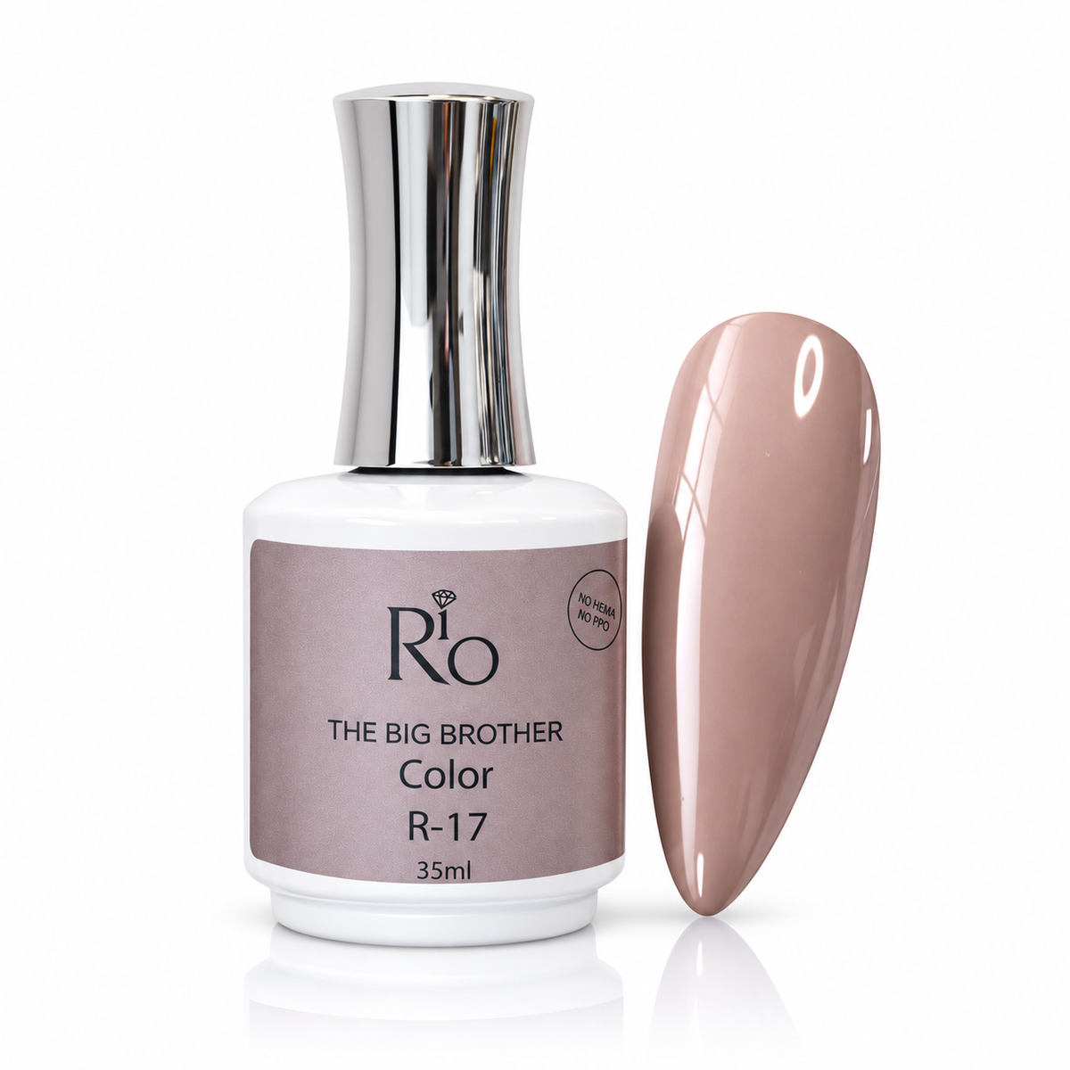 ביג ברדר ג׳ל לק R17 35 מ״ל RIO על רקע לבן