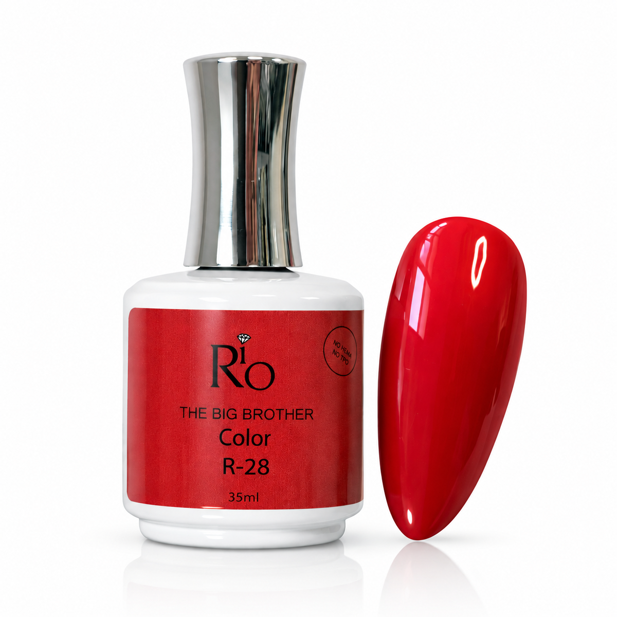 ביג ברדר ג׳ל לק R28 35 מ״ל RIO על רקע לבן