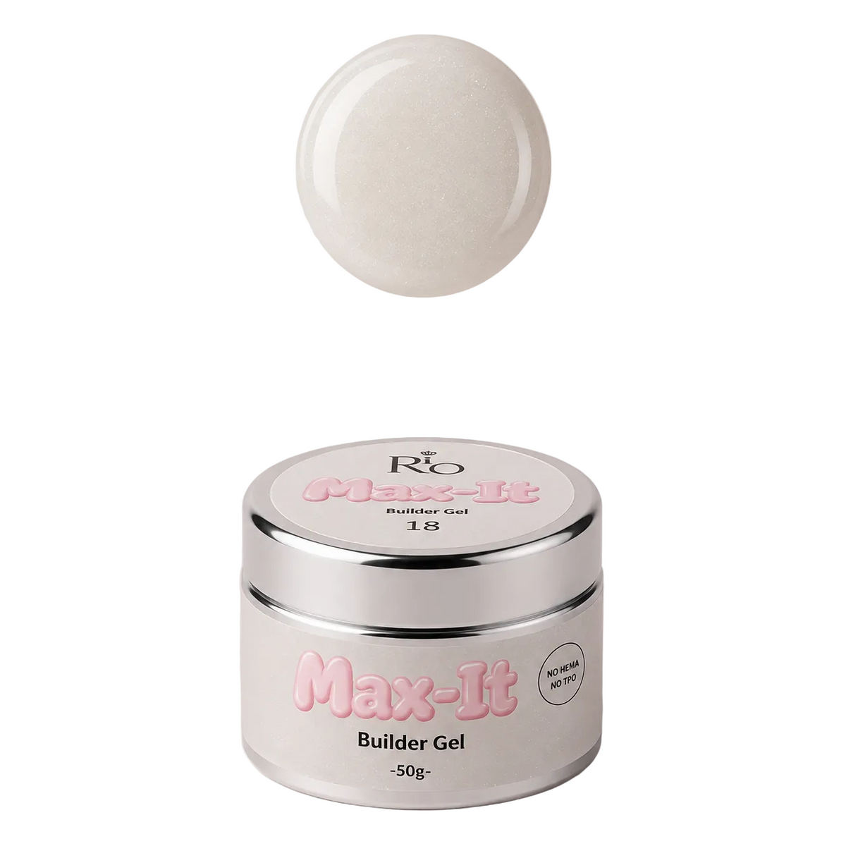 MAX-IT Builder Gel מבית RIO | ג׳ל בנייה מקצועי 50 גרם – גוון 18 | ללא HEMA וללא TPO