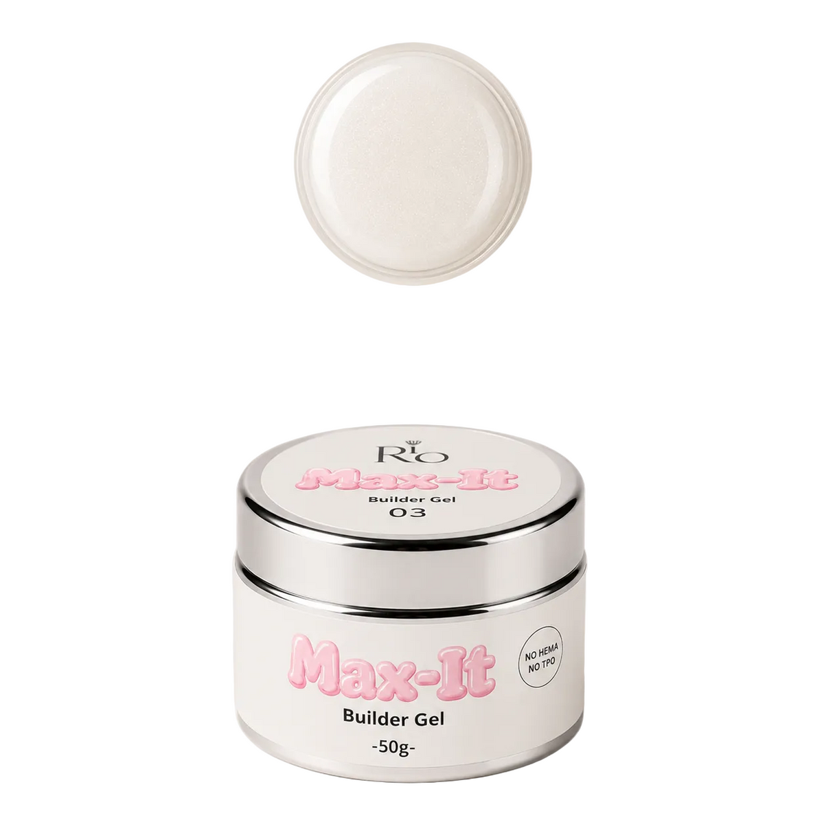 MAX-IT Builder Gel מבית RIO | ג׳ל בנייה מקצועי 50 גרם – גוון 03 | ללא HEMA וללא TPO